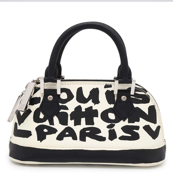 Louis Vuitton Handbags - Louis Vuitton Monogram Graffiti Alma Handbag White Black Bag